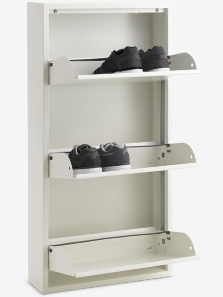 Shoe cabinet HALLENSLEV 3 compartments white