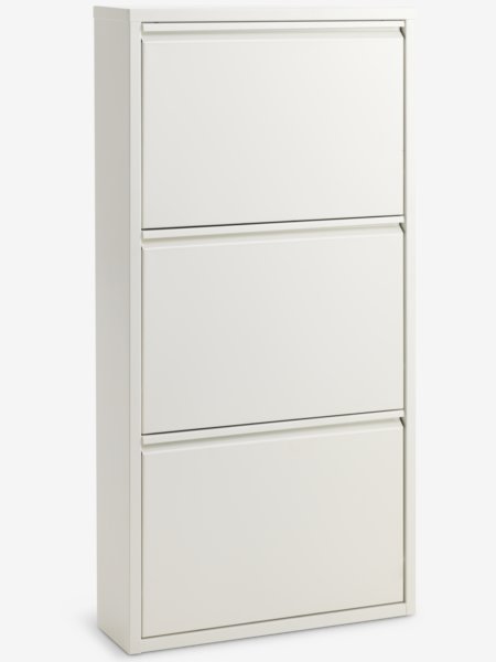 Shoe cabinet HALLENSLEV 3 compartments white