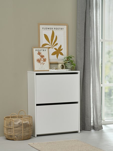 Shoe cabinet BAKHUSE 2 compartments white