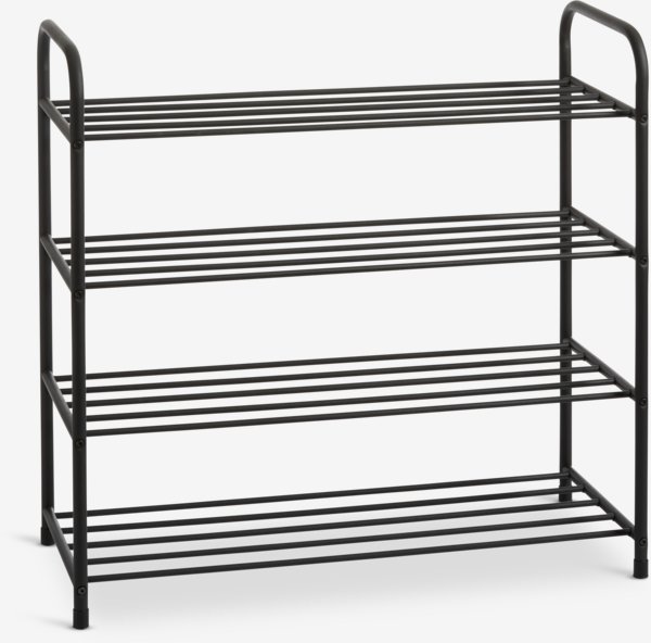 Shoe rack HALS 4 shelves black