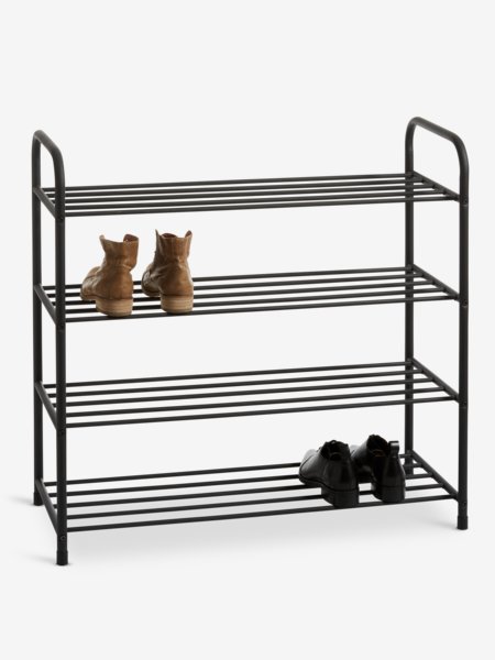 Shoe rack HALS 4 shelves black