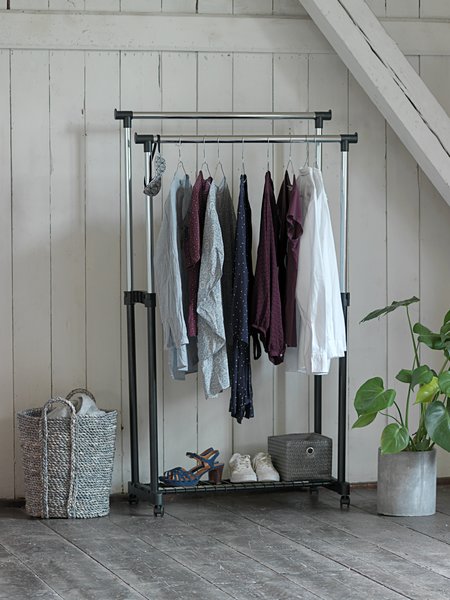 Clothes rail GUDME double black/chrome