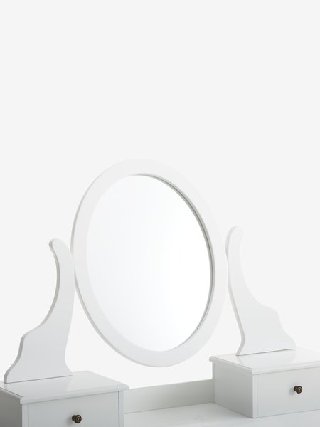 Coiffeuse MALLING a/miroir 5 tiroirs blanc