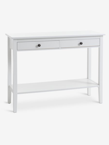 Console NORDBY 40x110 2 tiroirs 1 étagère blanc