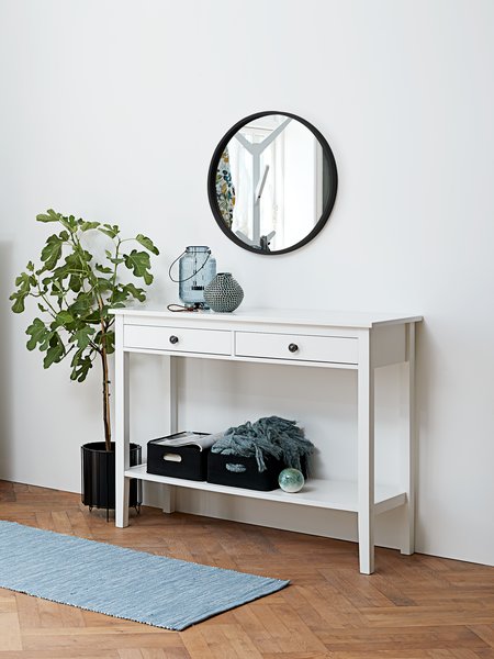 Console table NORDBY 40x110 2 drawers 1 shelf white