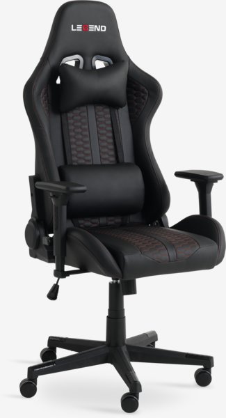 Gaming chair NIBE black faux leather/red