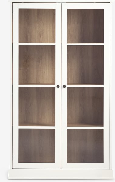 Display cabinet KIRKEBY 2 doors white/oak colour