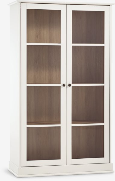 Display cabinet KIRKEBY 2 doors white/oak colour