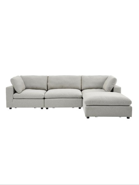 Modulo divano LUNDBY angolo/finale tessuto col. sabbia