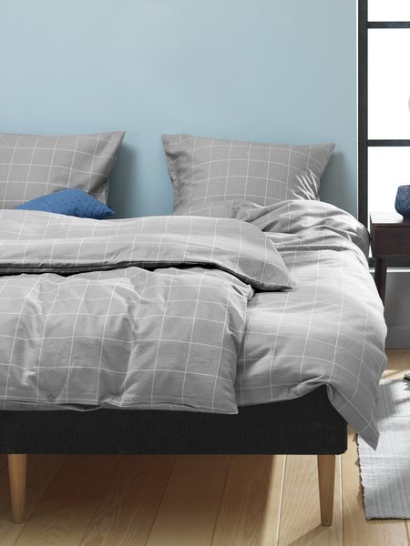 Flannel duvet cover set THERESA Single grey