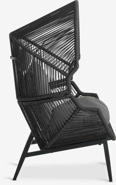 Fauteuil lounge HALVREBENE noir