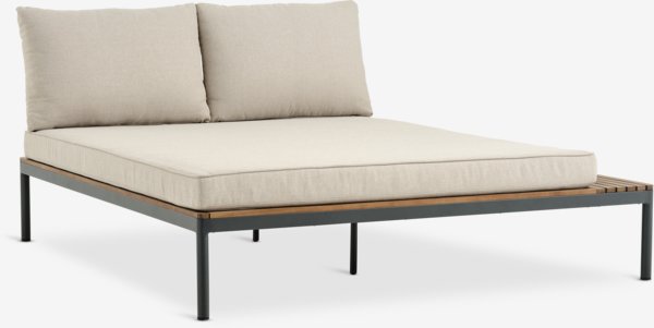 Modulo lounge HOU chaiselongue 2 posti legno duro