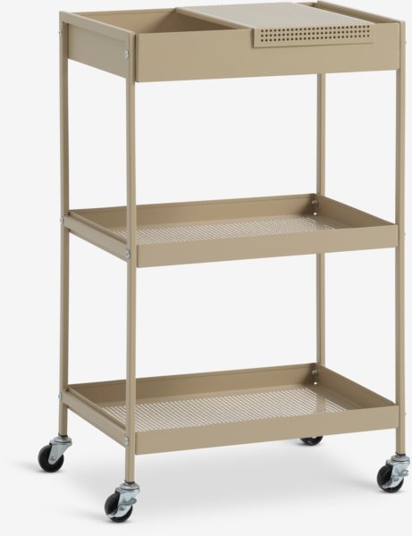 Trolley ELLERUP 3 shelves latte colour