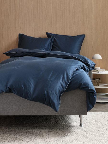 Sateen duvet cover set SANNA King dark blue