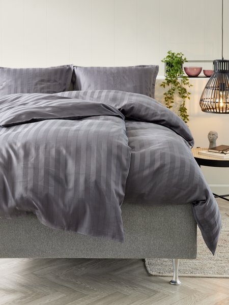 Sateen duvet cover set NELL Double anthracite