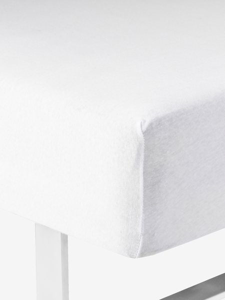 Jersey Fitted sheet JETTE Single white