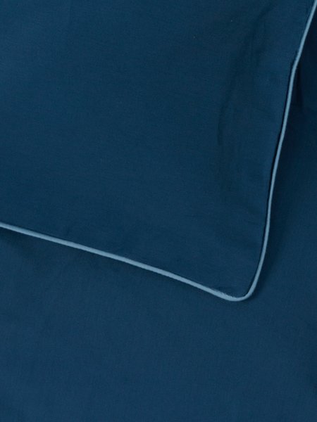 Parure de lit Satin SANNA 140x200 bleu foncé