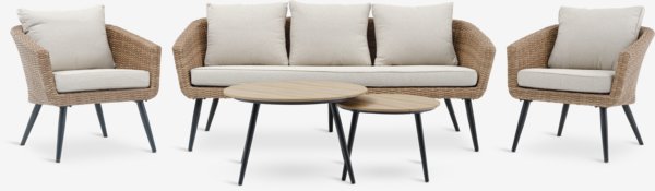 Loungeset UDSTRUP 5-persoons naturel
