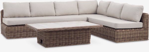 Lounge-Set EJER 6Pers. schnelltrocknend natur