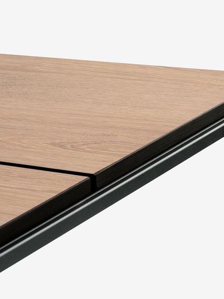 YPNASTED L215 bord natur + 4 LOMMA stol sort