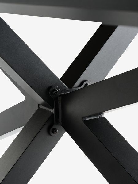 YPNASTED L215 bord natur + 4 LOMMA stol sort