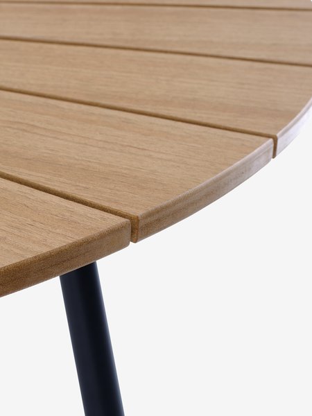 Table RANGSTRUP Ø130 noir + 4 chaises ILDERHUSE naturel