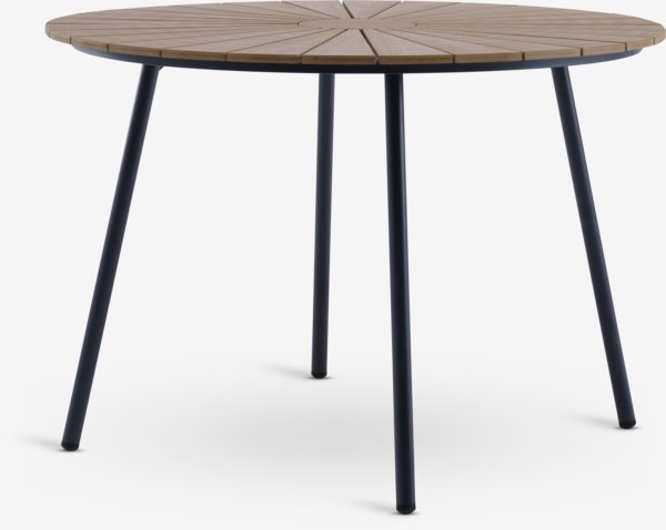 Mesa RANGSTRUP Ø110 natural/negro + 4 sillas TAGMARK