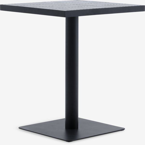 Table bistrot STENUNGSUND L60 gris + 2 chaises SANDVED noir