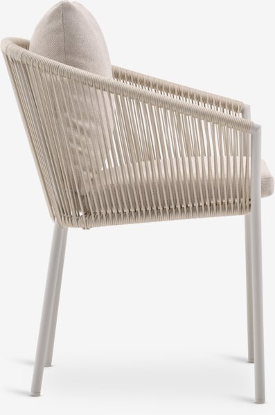 SANDVIG Ø120 Tisch + 4 BRAVA Stühle beige