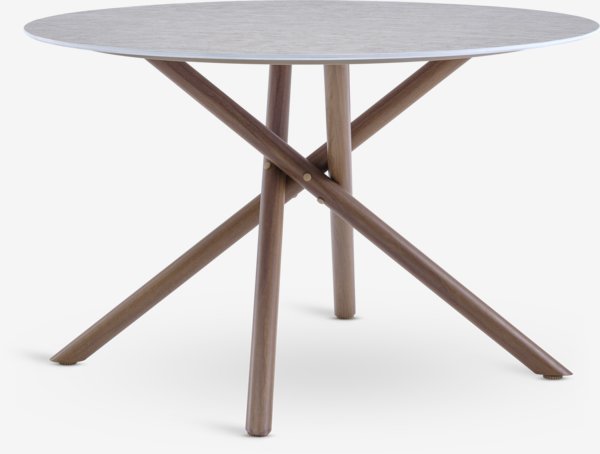 SANDVIG Ø120 Tisch + 4 BRAVA Stühle beige