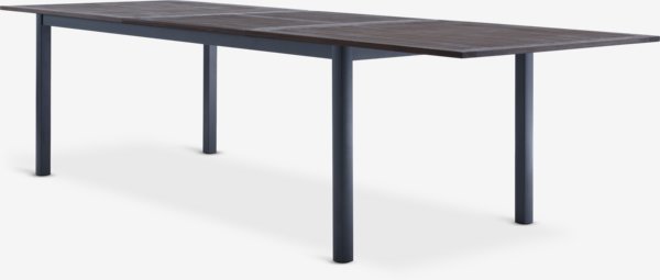 YTTRUP L210/300 table bois dur + 4 MADERNE chaises gris