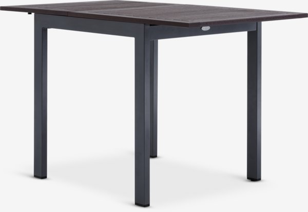 Table YTTRUP L75/126 bois dur + 4 chaises AIDT noir