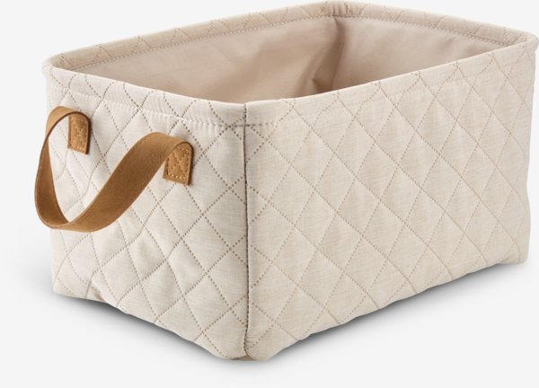 Panier KEN l23xL33xH18cm beige avec poignées