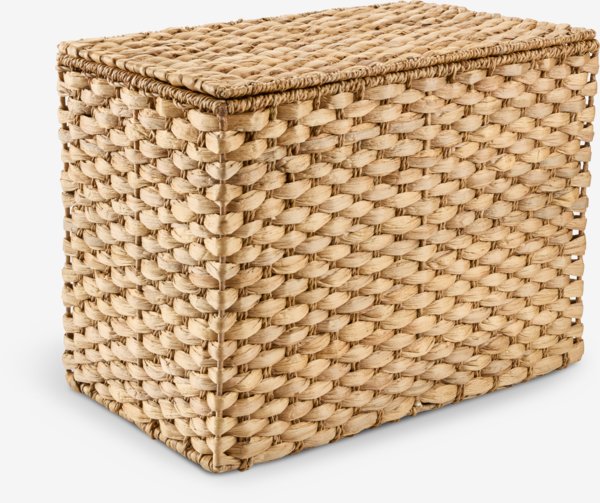 Basket FRED W25xL41xH32cm natural w/lid