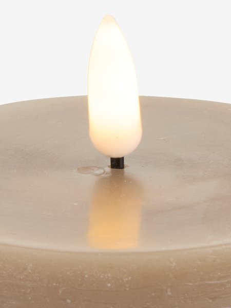 Candela LED DANTE Ø8xH10 cm beige