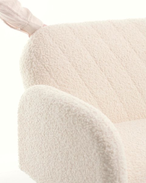 Sofa bed PARADIS off-white teddy/oak colour