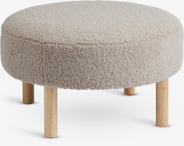 Pouffe RAMSDAL D70 beige teddy/oak colour