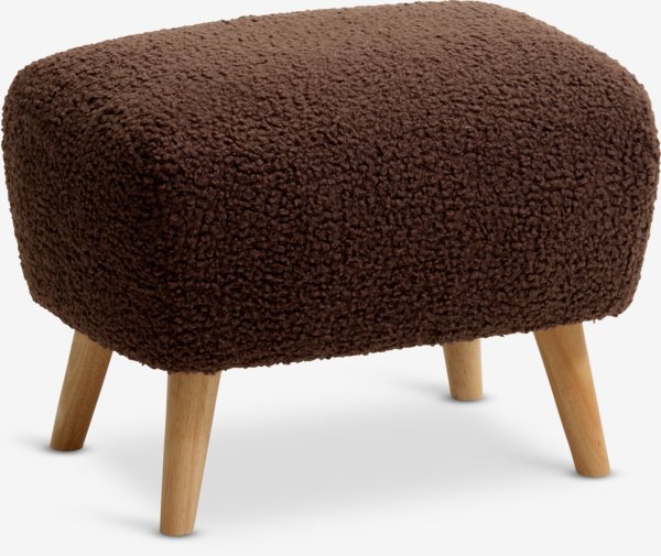 Pouffe VILDSUND 52x41 brown fabric/natural