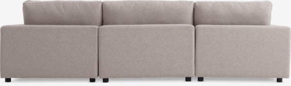 Modular sofa LUNDBY 3 seater chaise longue sand fabric