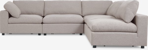 Modulová pohovka LUNDBY 5 os. otevřený konec pískový potah