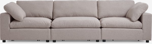 Canapé modulable LYBY 3 personnes tissu sable