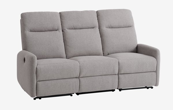 Sofa VONSILD 3-seater electric reclining light grey