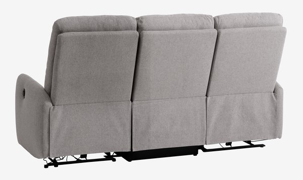 Sofa VONSILD 3-seater electric reclining light grey