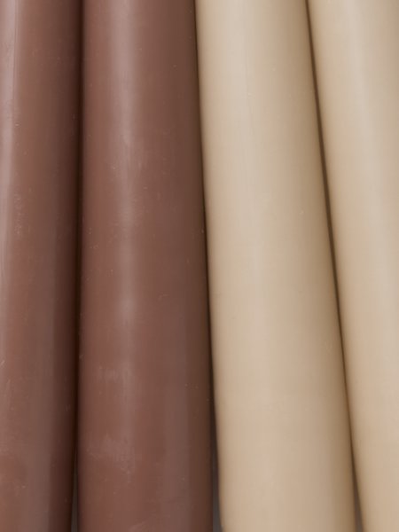 Candle HEINO beige/brown H25cm pack of 4