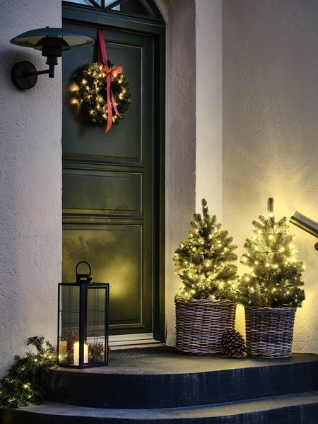 Julekrans udendørs FENRIS Ø40cm m/LED og timer