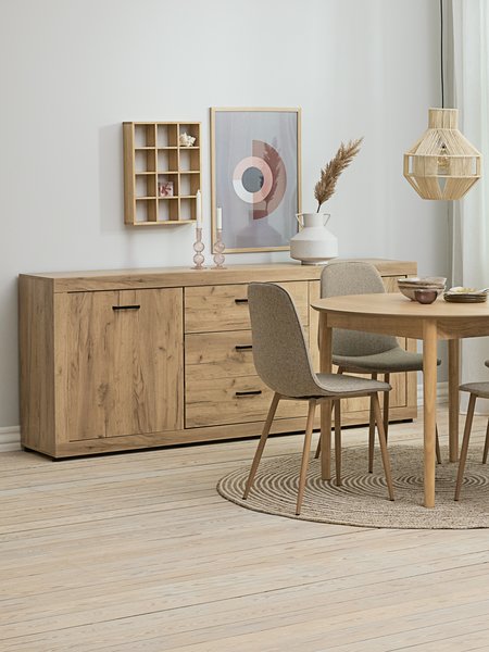 MARSTRAND D110 table oak + 4 UK BISTRUP chairs sand