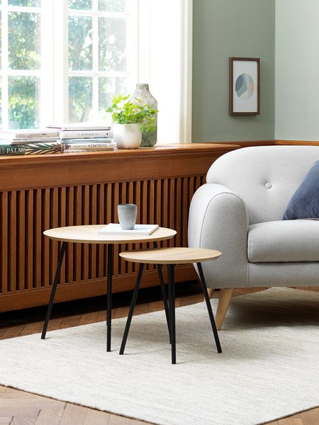 Tavolino NYBO Ø55 colore rovere/nero