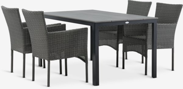 MARIELYST L150 table + 4 AIDT chair grey