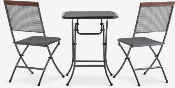 Bistro set LARVIK Š60xD60 siva