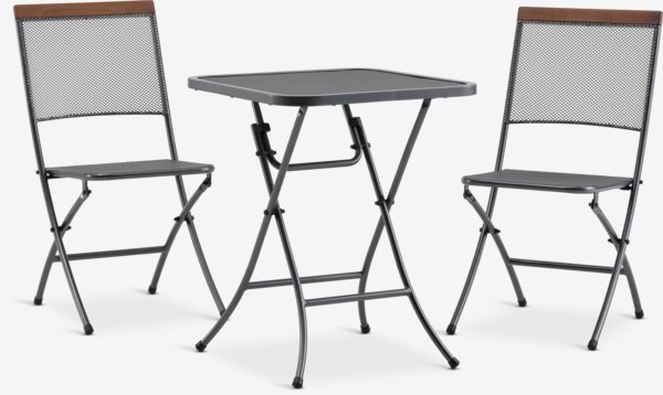 Bistro set LARVIK Š60xD60 siva